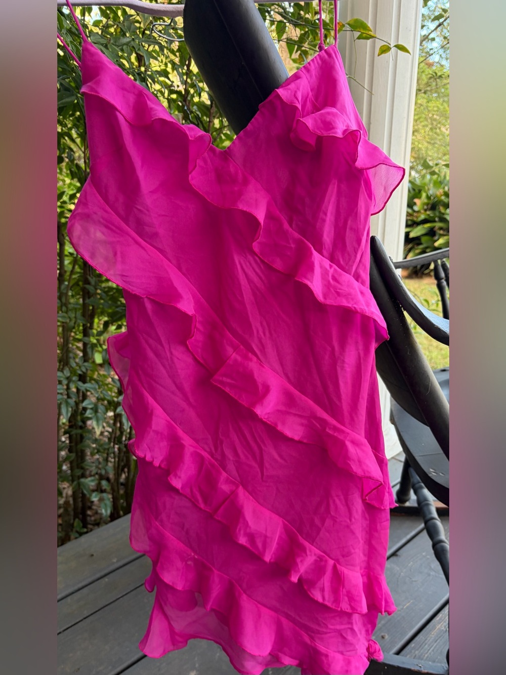 💝🎀 EUC! ABERCROMBIE & FITCH Hot Pink Ruffled Dress 🎀💝